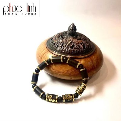 Phuc Linh Special Pillar Oil-Cooked Gold-Filled Bracelet - Mix Golden Phuc Loc Tho