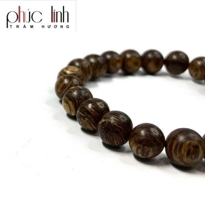 Phuc Linh Agarwood Chips Bracelet 8Mm Mix Lotus Charm