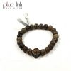 Phuc Linh Toc Black String Bracelet 8Mm Mix Spade Charm