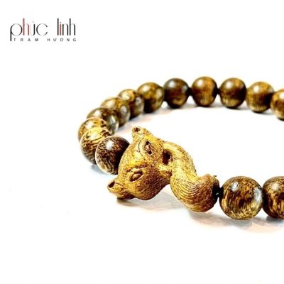 Phuc Linh Agarwood Bracelet 8Mm Mix Agarwood Fox Charm