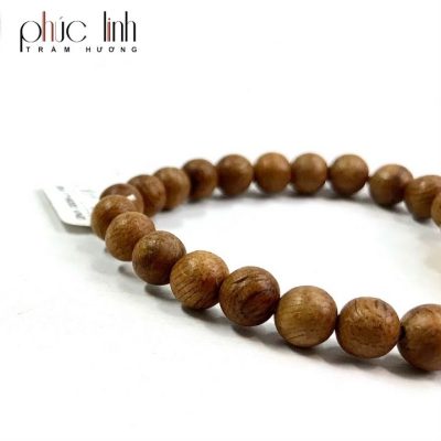 Phuc Linh Malaysia Agarwood Bracelet 7Mm 24 Beads Mix Golden Pixiu Charm