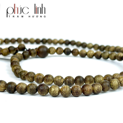 Phuc Linh Toc Agarwood Necklace 6Mm Mix Radian Silver With Stone Charm