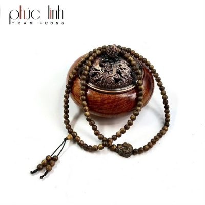 Phuc Linh Toc 6Mm Mix Agarwood Fox Charm Necklace