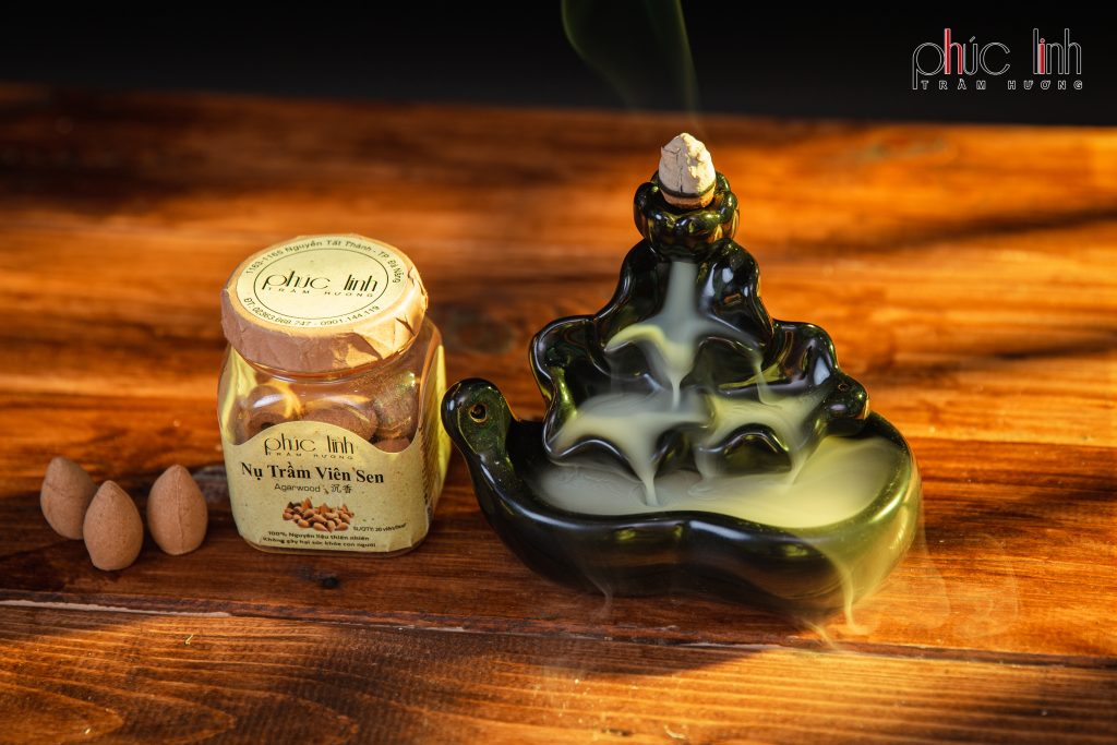A Backflow Incense Cone - Lotus Tablets Used In The Art Of Rewarding Agarwood