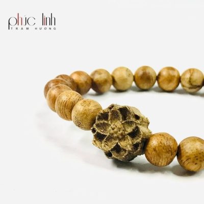 Phuc Linh Indo Bracelet Mix Agarwood Lotus Charm 8Mm