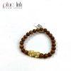 Phuc Linh Malaysia Agarwood Bracelet 7Mm 24 Beads Mix Golden Pixiu Charm