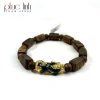 Phuc Linh Small Pillar Agarwood Chips Mix Kim Ma Pixiu Bracelet