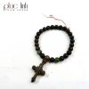 Phuc Linh Agarwood Chips Bracelet 6Mm Mix Agarwood Crucifix Charm