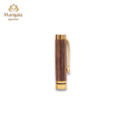 Premium Mangala Agarwood Pen Gift Box - Agarwood Pen And Wooden Tube, Velvet Pouch Combo