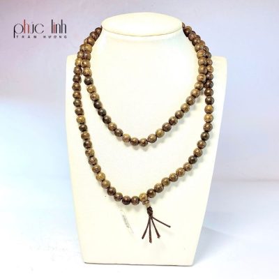 Phuc Linh 108 Beads Grey-Oil-Cooked Agarwood Necklace 8Ly