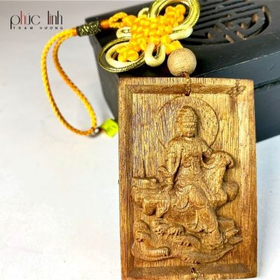 Agarwood Buddha Statue Car Hanging Wire Decoration 1