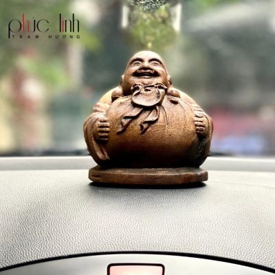 Agarwood Maitreya Statue Car Decoration 13Cm