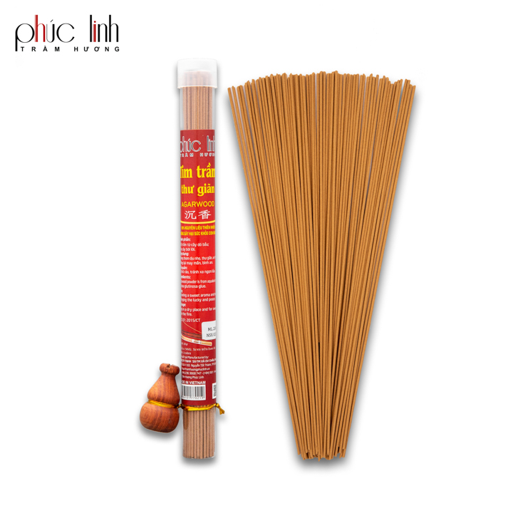 Phuc Linh White Lid Relaxing Agarwood Incense | 20Cm | 20Gr | 80 Sticks | Free Accessory