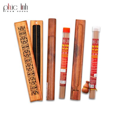 Phuc Linh Wood Tube Agarwood Incense | 20Gr | 20Cm | Free Wood Accessory