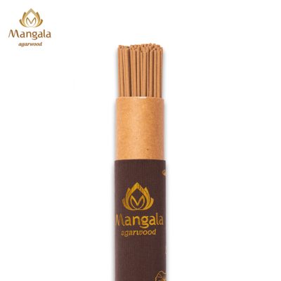 Premium Mangala Relaxing Short Brown Tube Agarwood Incense | 10Gr | 10Cm | 80 Sticks