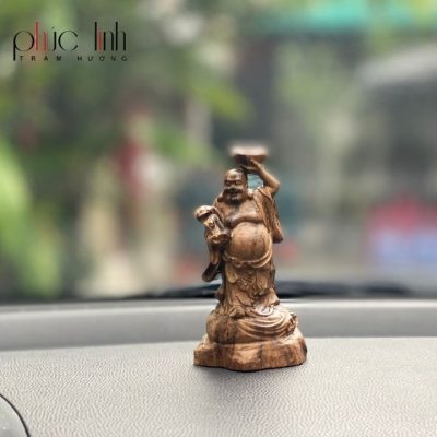 Premium Agarwood Maitreya Statue Car Decoration