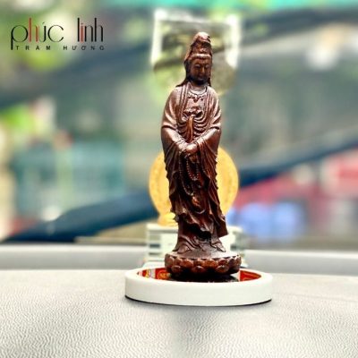 Agarwood Guanyin Statue Car Decoration