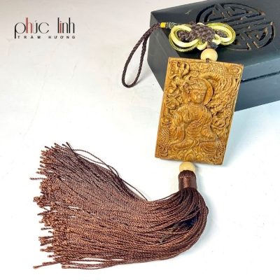 Agarwood Buddha Statue Car Hanging Wire Decoration 3