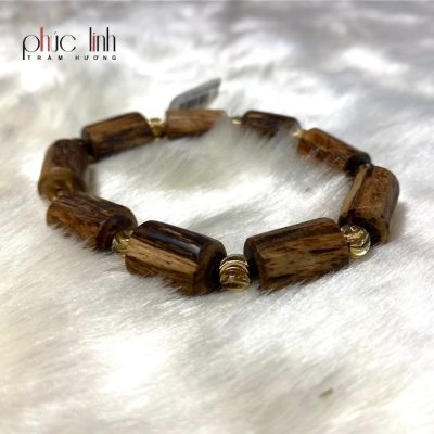 Agarwood Pillars Bracelet Mix Kim Ma 8Ly Golden Ball Charm