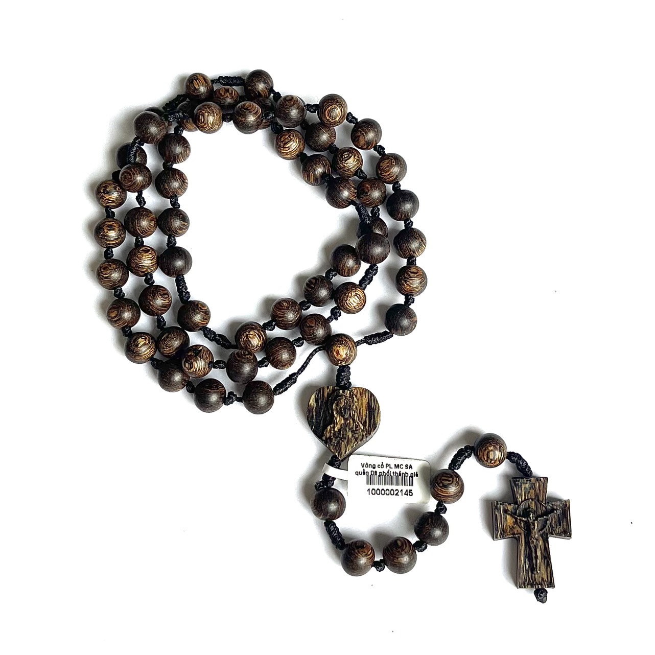 Phuc Linh Agarwood Rosary Necklace 8Mm Mix Crucifix Charm