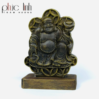 Phuc Linh Oil-Cooked One-Side Agarwood Maitreya For Car Decoration 1