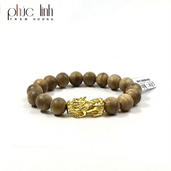  Phuc Linh Toc Grey 10mm Bracelet Mix Kim Ma Golden Pixiu Charm