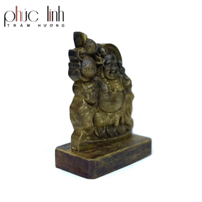 Phuc Linh Oil-Cooked One-Side Agarwood Maitreya For Car Decoration 3