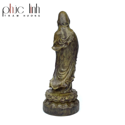 Phuc Linh Small Standing Oil-Cooked Agarwood Guanyin Statue