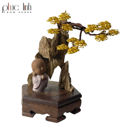 Phuc Linh Agarwood Scene Decoration - Mini Novice And Yellow Cedar Tree