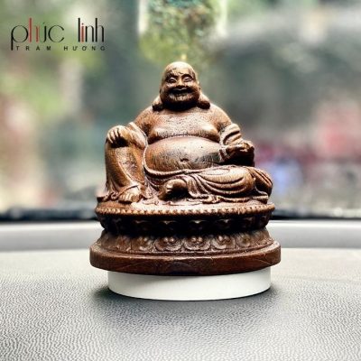 Tượng Di Lặc Để Xe Ô Tô Bằng Gỗ Trầm Hương Chiều Cao 9Cm