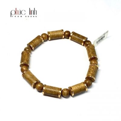 Vòng Tay Trầm Hương Bọc Vàng 18K- 6.3 Phân Phúc Linh