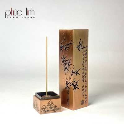 Đỉnh Xông Trầm Đồng Đứng Ngắn Màu Đỏ Đồng