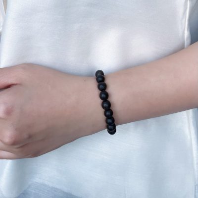 Vòng Tay Tốc Tròn Ép Thêm Dầu Trầm Nguyên Chất Đen 8Ly
