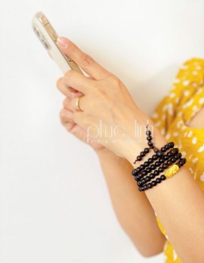 Vòng Tay Trầm Hương 108 Hạt Indo Tự Nhiên Phúc Linh 6Ly