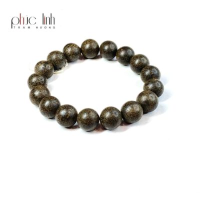 Vòng Tay Tốc Tròn Ép Thêm Dầu Trầm Nguyên Chất Đen 8Ly Phúc Linh