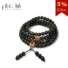 Vòng Tay Trầm Indo Ép Dầu Đen Mix Charm Bạc 8Ly