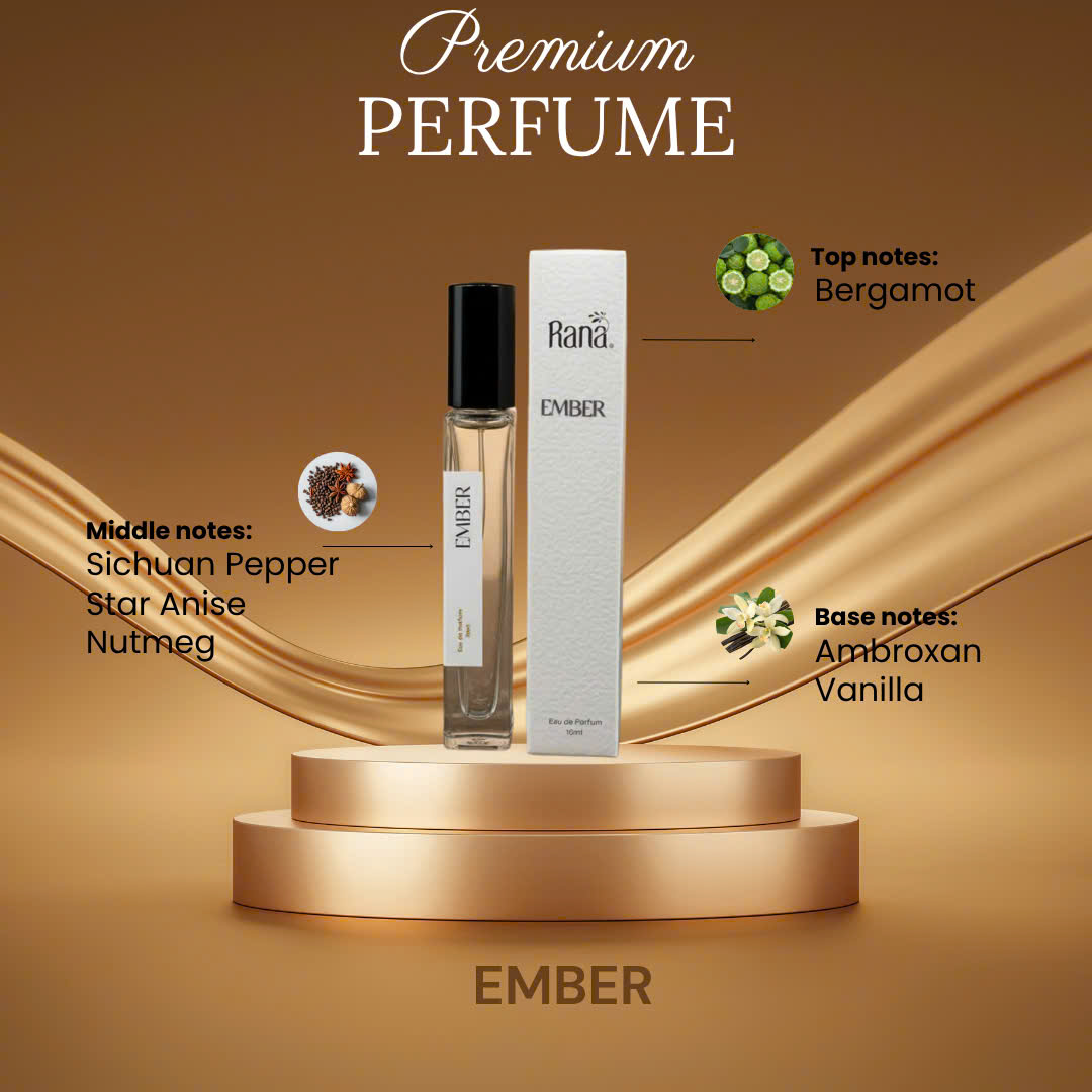 Nước Hoa Rana Ember 10ml EDP 2 Với dung tích 10ml nhỏ gọn, Rana Ember dễ mang theo bên mình